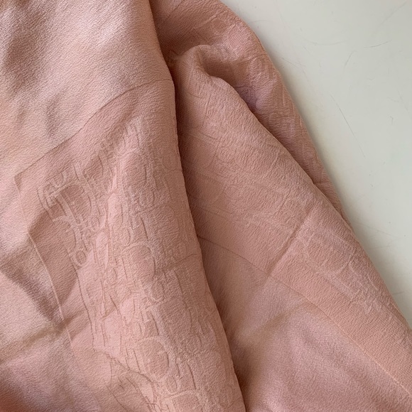 Auth VTG DIOR Pink Monogram Silk Scarf - Picture 11 of 13